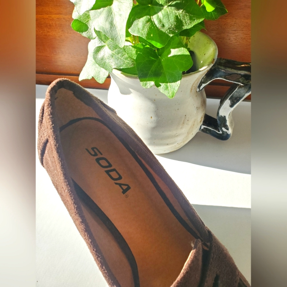 Soda - Patio-S Faux Suede Slip-On Loafer Wedge He… - image 5